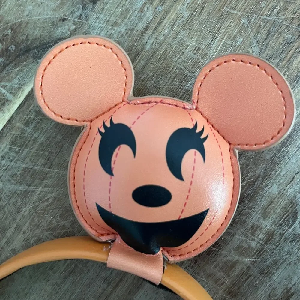 Disney Parks Mickey Mouse HalloweenJack-o-Lantern Headband Faux Leather Pumpkin
